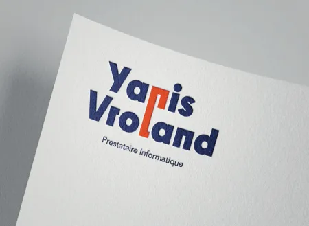 Logo Yanis Vroland imprimé en relief sur papier